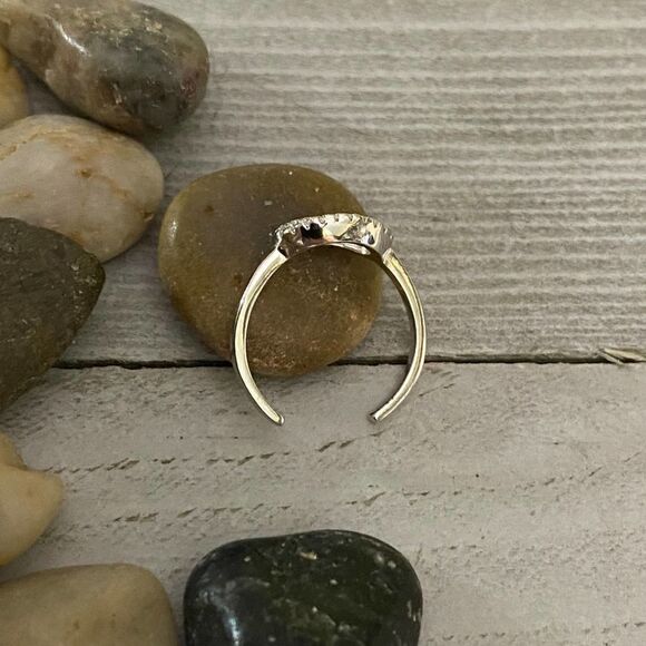 Sterling Silver Oval Cz Toe Ring - Picture 4 of 4